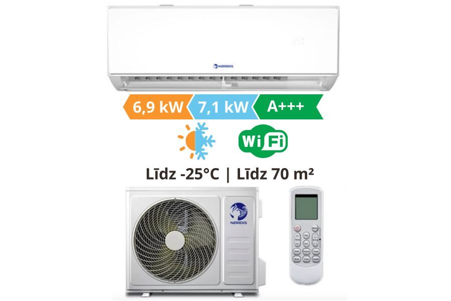 Gaisa kondicionieris, Nordis Nova baltā krāsa 6,9kW┃NOV24TC1