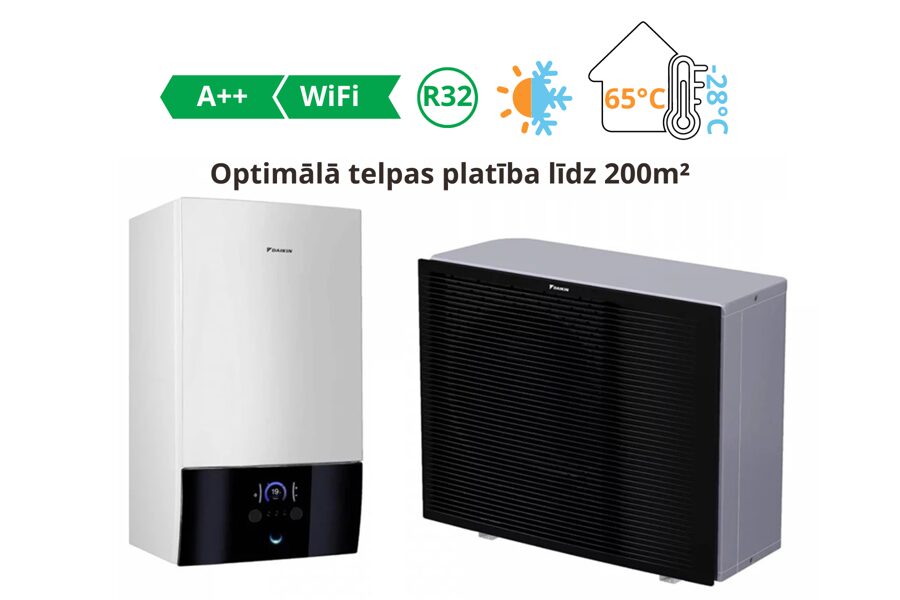 Daikin Altherma 3 H MT W, gaiss-ūdens siltumsūknis (8kW)┃ETBX12E9W/EPRA10EW1