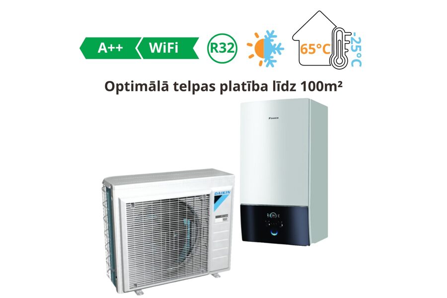 Daikin Altherma 3, gaiss-ūdens siltumsūknis 4kW┃EHBX04E6V/ERGA04EV