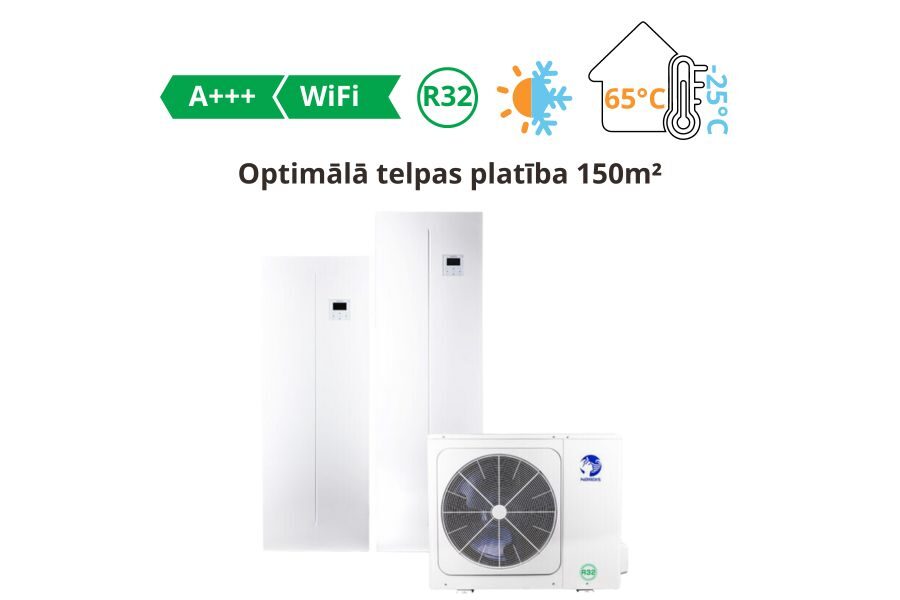 Siltumsūknis Nordis Optimus Pro Split (gaiss-ūdens) ar karstā ūdens tvertni 6kW┃HOP6WODU