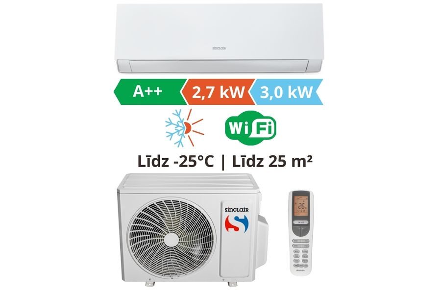 Gaisa kondicionieris, Sinclair Marvin Sudrabs krasa 2,7kW